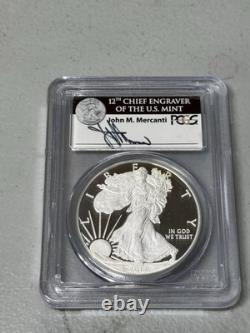 2012-W épreuve $1 American Silver Eagle PCGS PR70DCAM Signature de John Mercanti