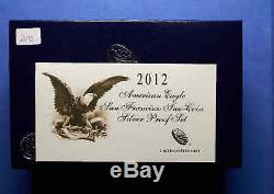 2012-s Américain Silver Eagle 2 Pièces Set Avec Preuve Inversée Mint Box & Coa