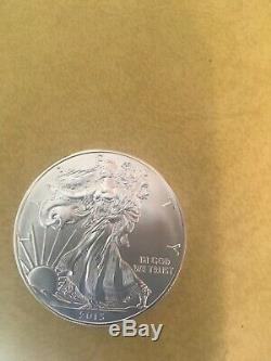 2013 Américain Silver Eagle Rouleau De 20 1 Oz 999 Pièces Beaux $ 1 Bu Mint Tube