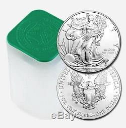 2013 Argent American Eagle. 999 1 Oz Bu Dollar Coins- Rouleau De 20 Nous Mint Tube
