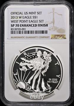 2013-W Aigle Américain Argenté $1 NGC SP70 Finition Améliorée Étiquette Brune STOCK