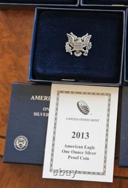 2013-W Épreuve $1 Pièce d'Argent Américaine Aigle avec Boîte Certificat GOP 100% au BÉNÉFICE D'UNE ŒUVRE CHARITABLE