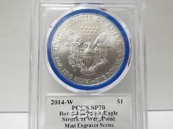 2014/15/16 W 3 Pièces De Monnaie Brunies Silver Eagle Sp70 Mercanti Menthe Graveur