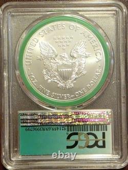 2014 Aigle Argenté Américain 1 $ PCGS MS69 Étiquette Verte Provenant d’une Boîte Scellée de la Monnaie Américaine
