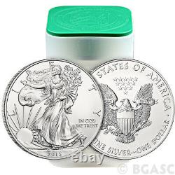 2015 Mint Roll De 20 1 Troy Oz. 999 Argent Fin Aigle Américain $1 Bu Pièces