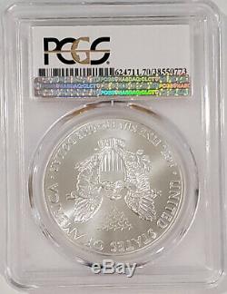 2015-p Silver Eagle Monnaie De Philadelphie Étiquette Pcgs Ms70 Cert 38550773
