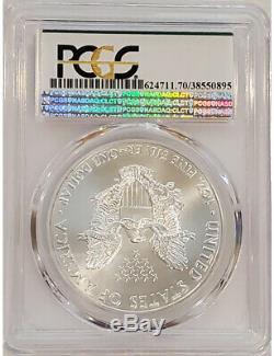 2015-p Silver Eagle Monnaie De Philadelphie Étiquette Pcgs Ms70 Tirage Limité