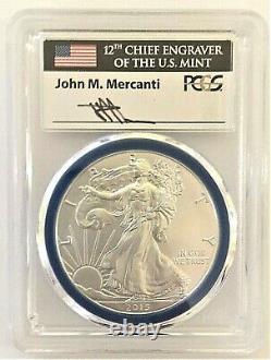 2015-w Mint Engraver Burnished Silver Eagle-pcgs Sp70-mercanti-population 165