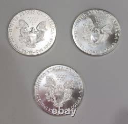 2016 1 oz pièce d'argent American Eagle/Liberty 1 $ US Mint x 3 (3 pièces dans le lot)