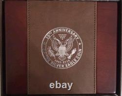 2016 30e anniversaire de la pièce Silver Eagle ensemble barre d'argent de 2 oz + pièce avec boîte et certificat d'authenticité