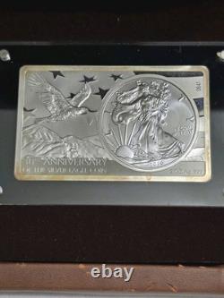 2016 30e anniversaire de la pièce Silver Eagle ensemble barre d'argent de 2 oz + pièce avec boîte et certificat d'authenticité