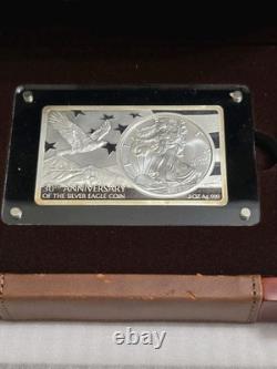 2016 30e anniversaire de la pièce Silver Eagle ensemble barre d'argent de 2 oz + pièce avec boîte et certificat d'authenticité