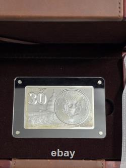2016 30e anniversaire de la pièce Silver Eagle ensemble barre d'argent de 2 oz + pièce avec boîte et certificat d'authenticité