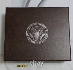 2016 30e anniversaire de la pièce Silver Eagle ensemble barre d'argent de 2 oz + pièce avec boîte et certificat d'authenticité