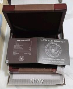2016 30e anniversaire de la pièce Silver Eagle ensemble barre d'argent de 2 oz + pièce avec boîte et certificat d'authenticité