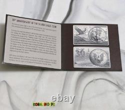 2016 30e anniversaire de la pièce Silver Eagle ensemble barre d'argent de 2 oz + pièce avec boîte et certificat d'authenticité