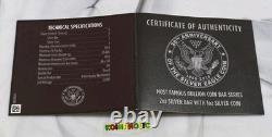 2016 30e anniversaire de la pièce Silver Eagle ensemble barre d'argent de 2 oz + pièce avec boîte et certificat d'authenticité