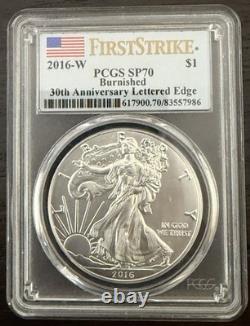 2016 AIGLE D’ARGENT W PCGS SP70 BRUNI BORD LETTRÉ 30e ANNIVERSAIRE DRAPEAU AMÉRICAIN