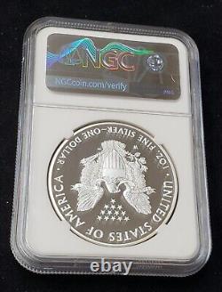 2016 - Aigle d'argent preuve W avec bordure lettre NGC PR70 UC signé par Moy provenant du trésor de la Monnaie de Philadelphie