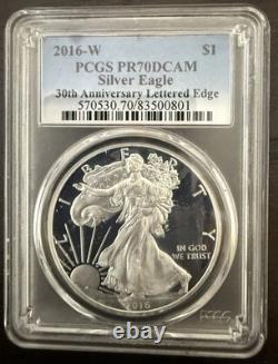2016-W Aigle argenté américain 30e anniversaire PCGS PR70 DCAM Première frappe