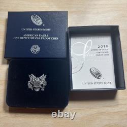 2016-W American Silver Eagle pièce proof 1 oz en argent 999 avec boîte et certificat d’authenticité, 30e anniversaire