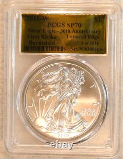 2016 W Pcgs Sp70 Dcam 30e Ann. Premier Jour West Point Silver Eagle Dollar $1 Pièce