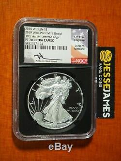 2016 W Proof Silver Eagle Ngc Pf70 Mercanti '2019 West Point Mint Hoard' Black