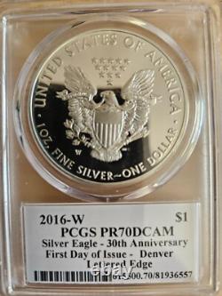 2017 $1 American Silver Eagle NGC MS70 Première Jour d'Émission Étiquette Signée par Mercanti
