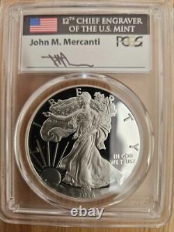 2017 $1 American Silver Eagle NGC MS70 Première Jour d'Émission Étiquette Signée par Mercanti