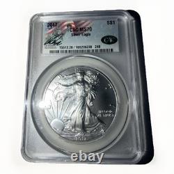 2017 S$1 CACG MS70 Aigle d’argent CAC Signature du président Drzewucki GEM parfait