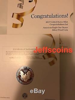 2017 S Preuve Félicitations Set American Eagle Silver Us Mint 1 Once
