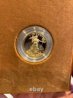 2017 Us Mint Proof American Eagle 1/4 Once Gold Coin Withcertificate And Box