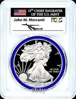 2017-w Graveur De Menthe Silver Eagle-west Point Mint Hoard-pcgs Pr70-mercanti-flag