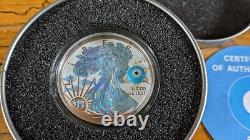 2018 $1 Aigle d'argent Evil Eye Amulet Coin # 008 sur 500 frappées
