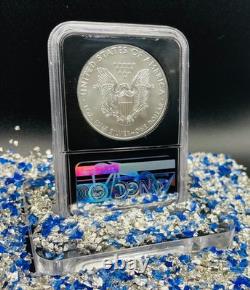 2018 $1 Aigle d’argent Premier jour d’émission NGC MS70 Rare Chrome Foil Core sans tache