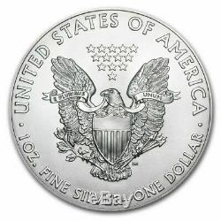 2018 1 Oz. Silver American Eagle. 999 Argent Pur Lot De 20 Us Trésor Tube