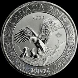 2018 Canada 1,25 oz Aigle en argent et aiglons 8,9999 $ RCM BU Très rare pour l'année