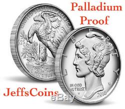 2018 W Pièce De Monnaie Américaine American Eagle Avec Preuve De Palladium Confirmée, Boîte Scellée À La Menthe Des États-unis Nouveau