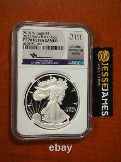 2018 W Proof Silver Eagle Ngc Pf70 Mercanti 2021 West Point Mint Hoard Graveur