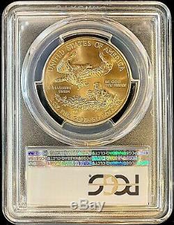 2019 50,00 $ Us American Gold Eagle Ms70 Pcgs Étiquette De Drapeau Au Premier Jour D'émission Mint