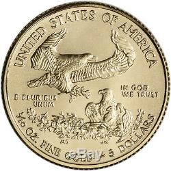 2019 American Gold Eagle 1/10 Oz $ 5 1 Rouleau De 50 Pièces Bu Dans Un Tube À La Menthe