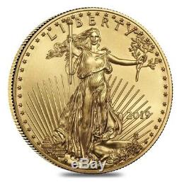 2019 American Gold Eagle 1/10 Oz $ 5 Bu De Us Mint Tout Neuf En Capsules De Monnaie