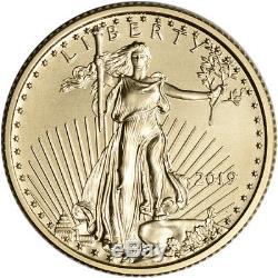 2019 American Gold Eagle 1/4 Oz 10 $ 1 Rouleau De 40 Pièces De 40 Bu Dans Un Tube À La Menthe
