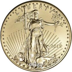 2019 American Gold Eagle Pièce De 1 Oz 50 $ Bu En Boîte-cadeau U. S. Mint