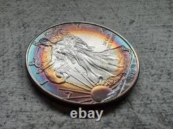 2019 American Silver Eagle ASE 1 oz circulé, superbe, monstrueusement patiné