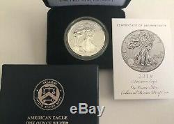 2019-s Amélioré Inverse Preuve 1 $ Américain Silver Eagle Withus Mint Box Ogp & # Coa