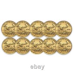 2020 1/10 Oz American Gold Eagle Bu Lot De 10