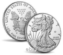 2020 1 Oz American Silver Eagle Lot Roll Of 20 1 Oz Silver Coins In Bu Tube Mint