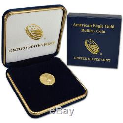 2020 Américaine Gold Eagle 1/10 Oz Pièce De 5 $ Bu En U. S. Mint Boîte-cadeau