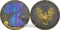 2020 Caméléon 1 oz American Silver Eagle $1 Pièce de monnaie Métaux de l'espace (RARE)